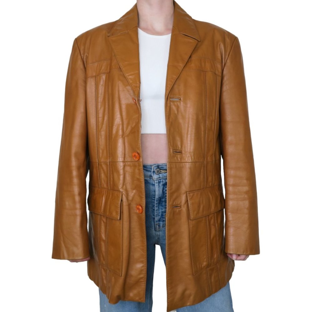 Vintage 70s Raffaelo Brown Leather Coat